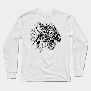 the wild tiger in ecopop flames Long Sleeve T-Shirt